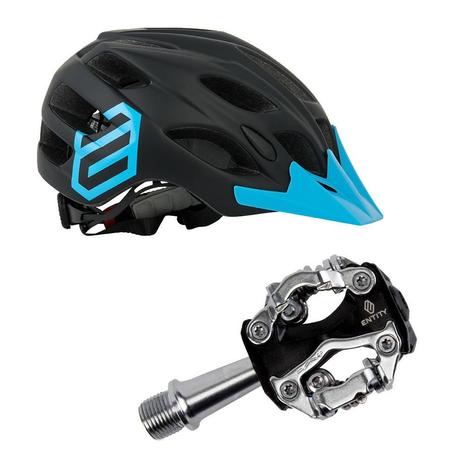Entity MH15 Mountain Bike Helmet Entity MP15 Shimano SPD Mountain Bike Pedals - Bundle