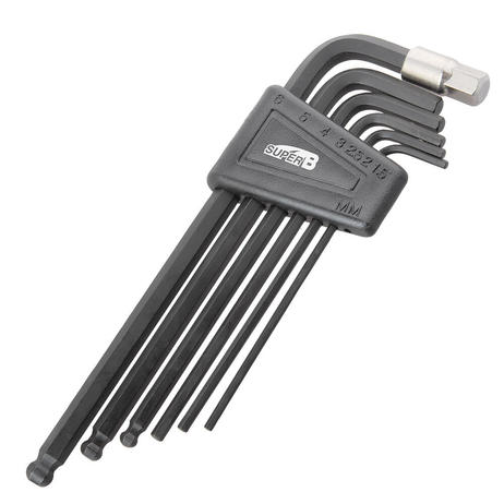 Super B Hex Key Wrench Set - Hex Set 2-2.5-3mm hex end 4-5-6-8mm ball end.