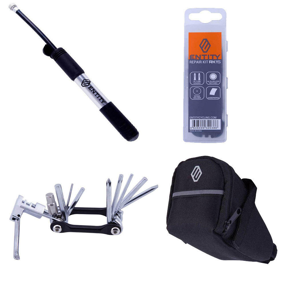 Entity Cycling Bundle - Pump + Multi-Tool + Repair Kit + Saddle Bag